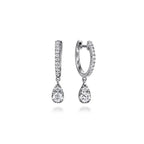 14K White Gold Diamond Drop Earrings