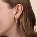 14K White Gold Diamond Drop Earrings