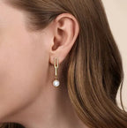 14K Yellow Gold Pearl Drop Earrings
