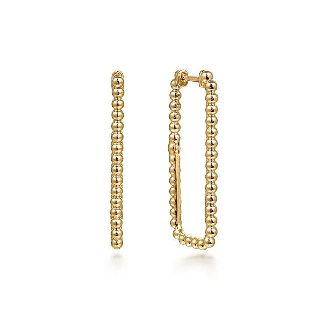 14K Yellow Gold Beaded Earrings