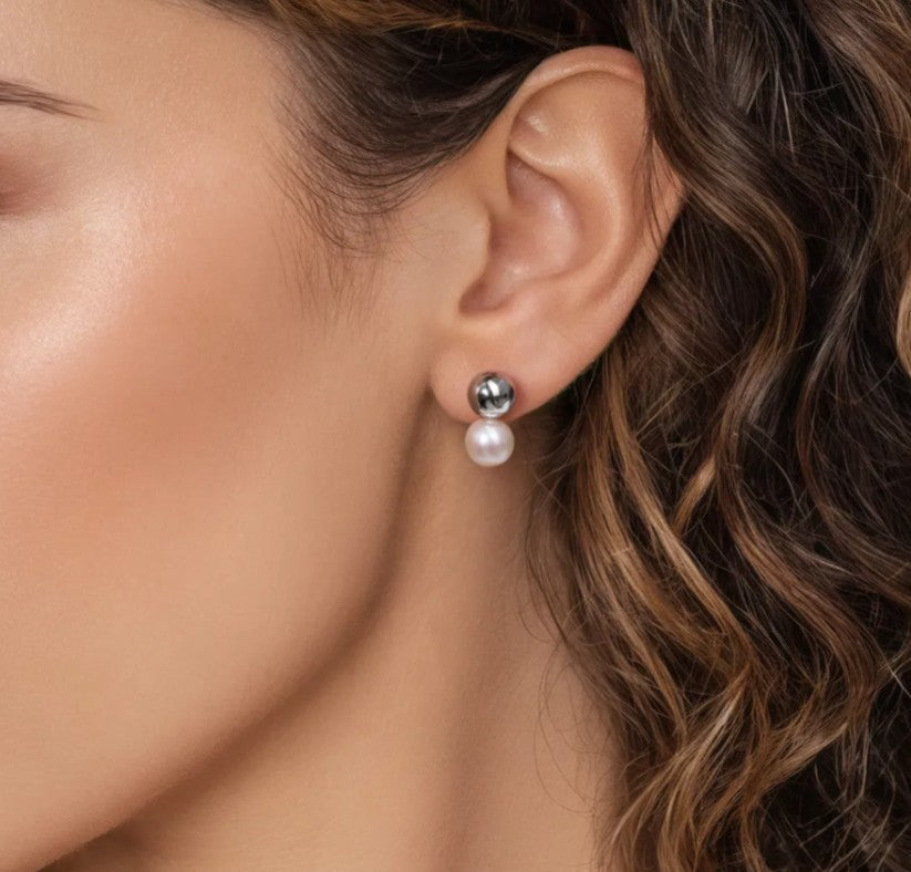 Sterling Silver Fresh Water Pearl Stud Earrings