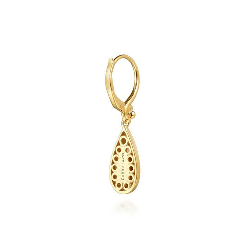 14K Gold Bujukan Drop Earrings With Lever Backs