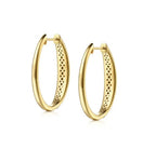 Two Tone 14K Yellow & White Gold Diamond Hoop Earrings