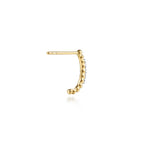 14K Yellow Gold Diamond J-Hoop Earrings