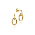 14K Gold Polished Bujukan Oval Drop Earrings