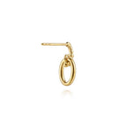 14K Gold Polished Bujukan Oval Drop Earrings