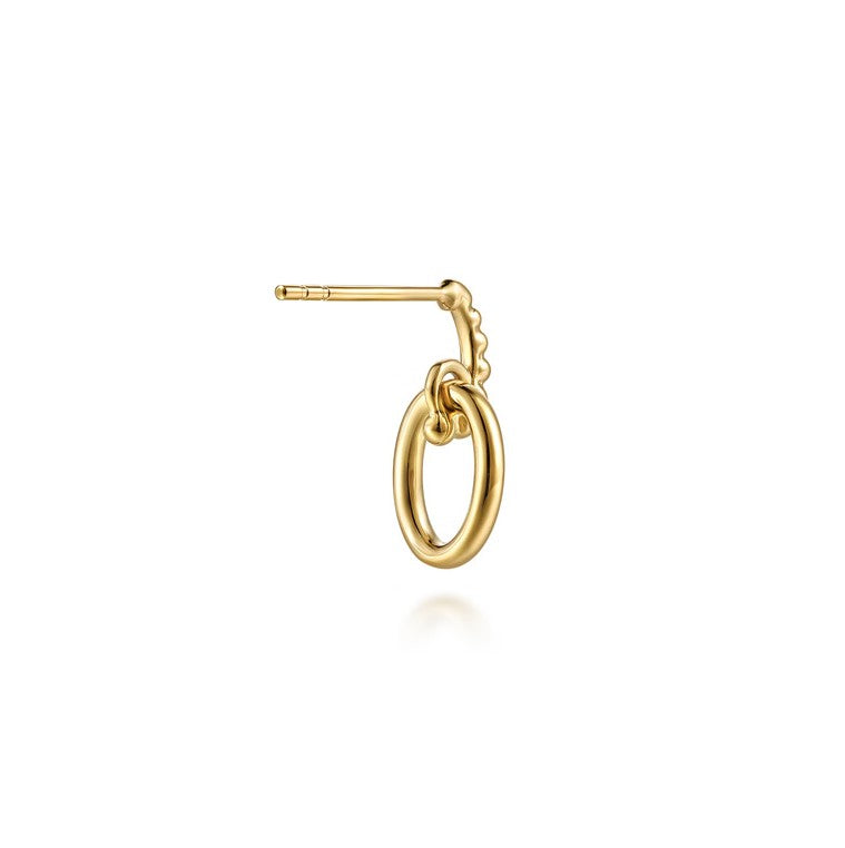 14K Gold Polished Bujukan Oval Drop Earrings