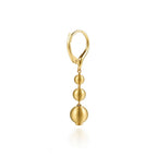 14K Yellow Gold Satin Bujukan Ball Drop Dangle Earrings