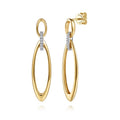 14K Yellow & White Gold Diamond Drop Earrings
