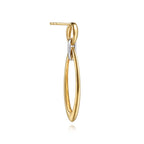 14K Yellow & White Gold Diamond Drop Earrings