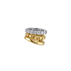 Two Tone 14K Yellow & White Gold Single Ear Diamond Cuff