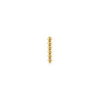 14K Gold Beaded Bar Single Flatback Stud Earring