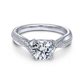 14K White Gold Diamond Semi-Mount Ring