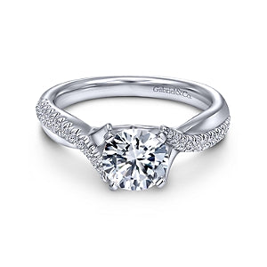 14K White Gold Diamond Semi-Mount Ring