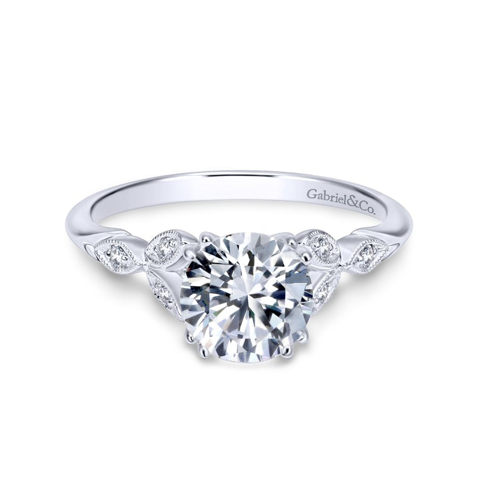 14K White Gold Diamond Semi-Mount Ring