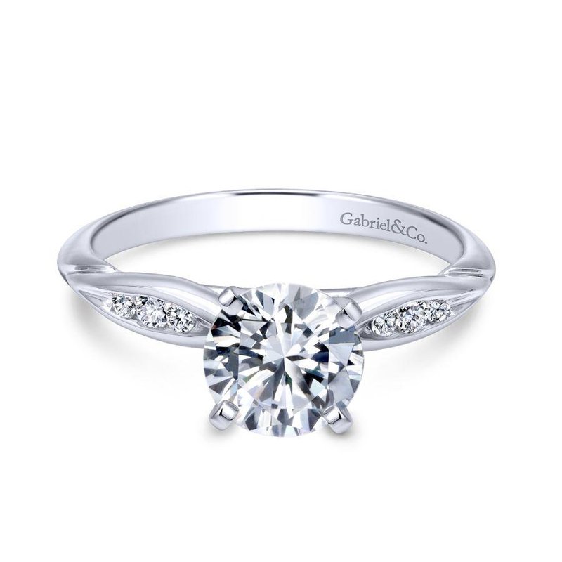 14K White Gold Diamond Semi-Mount Ring