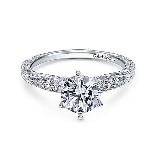 14K White Gold Diamond Semi-Mount Ring