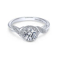 14K White Gold Diamond Semi-Mount Ring