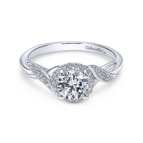14K White Gold Diamond Semi-Mount Ring