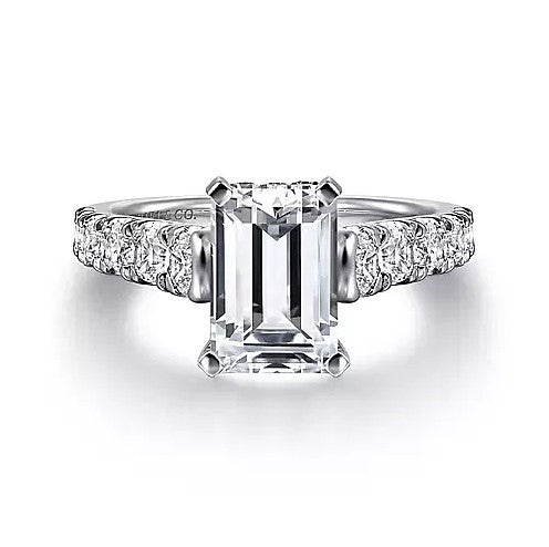 14K White Gold Traditional Diamond Semi-Mount Ring
