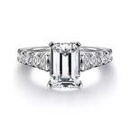 14K White Gold Traditional Diamond Semi-Mount Ring