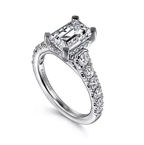 14K White Gold Traditional Diamond Semi-Mount Ring