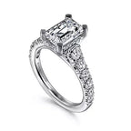 14K White Gold Traditional Diamond Semi-Mount Ring