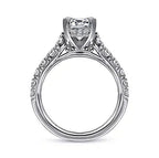 14K White Gold Traditional Diamond Semi-Mount Ring