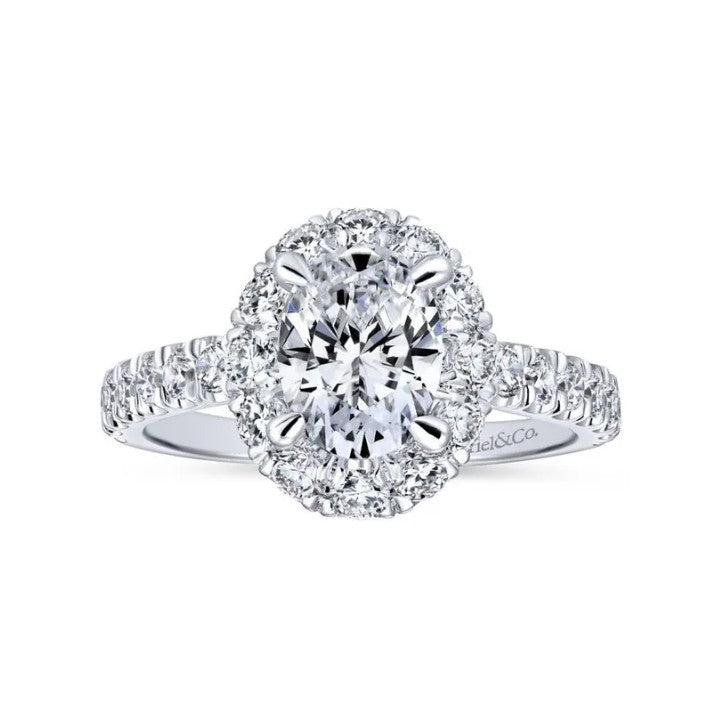 14K White Gold Oval Lab Grown Diamond Engagement Ring
