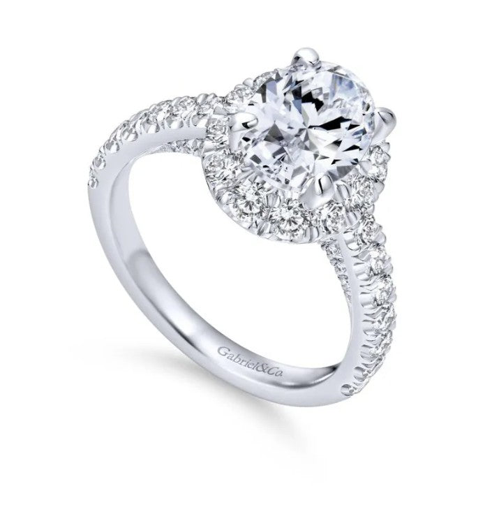 14K White Gold Oval Lab Grown Diamond Engagement Ring