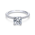White 14 Karat Traditional Round Diamond Ring Size 6.5