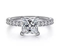 14K White Gold Hidden Halo Diamond Semi-Mount Ring