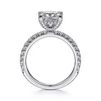 14K White Gold Hidden Halo Diamond Semi-Mount Ring