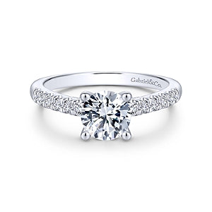 14K White Gold Diamond Semi-Mount Ring