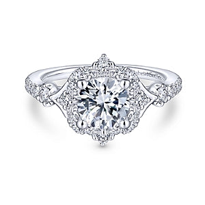14K White Gold Diamond Semi-Mount Ring