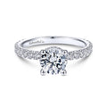 White 14 Karat Traditional Round Diamond Ring Size 6.5
