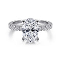 14K White Gold Under Halo Diamond Engagement Ring