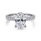 14K White Gold Under Halo Diamond Engagement Ring