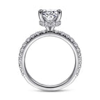 14K White Gold Under Halo Diamond Engagement Ring