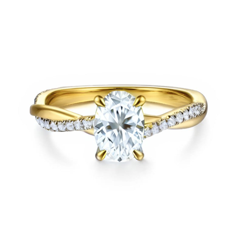 14K Gold Cross Over Semi-Mount Ring