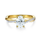 14K Gold Cross Over Semi-Mount Ring