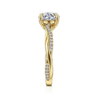 14K Gold Cross Over Semi-Mount Ring