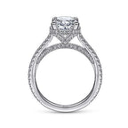 14K White Gold Hidden Halo Diamond Semi-Mount Ring