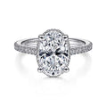 14K White Gold Hidden Halo Diamond Semi-Mount Ring