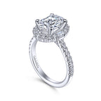 14K White Gold Halo Diamond Semi-Mount