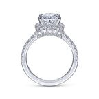 14K White Gold Halo Diamond Semi-Mount