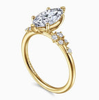 14K Yellow Gold Marquise Diamond Semi-Mount Ring