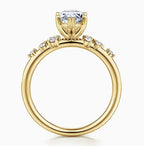 14K Yellow Gold Marquise Diamond Semi-Mount Ring