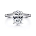 14K White Gold Hidden Halo Solitaire Mounting