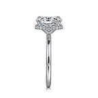 14K White Gold Hidden Halo Solitaire Mounting